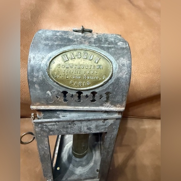 Antique Masson Paris Miner Safety Lamp Brevete SGDG Coal Mining Lantern - Picture 2 of 9